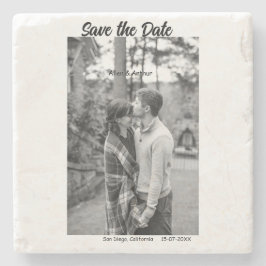 Svartvit spara datumet QR lägg till webbplats namn Stenunderlägg