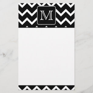 Svartvit sparre med den beställnings- monogram.en brevpapper