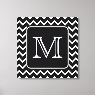 Svartvit sparre med den beställnings- monogram.en canvastryck