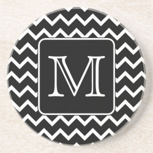 Svartvit sparre med den beställnings- monogram.en underlägg