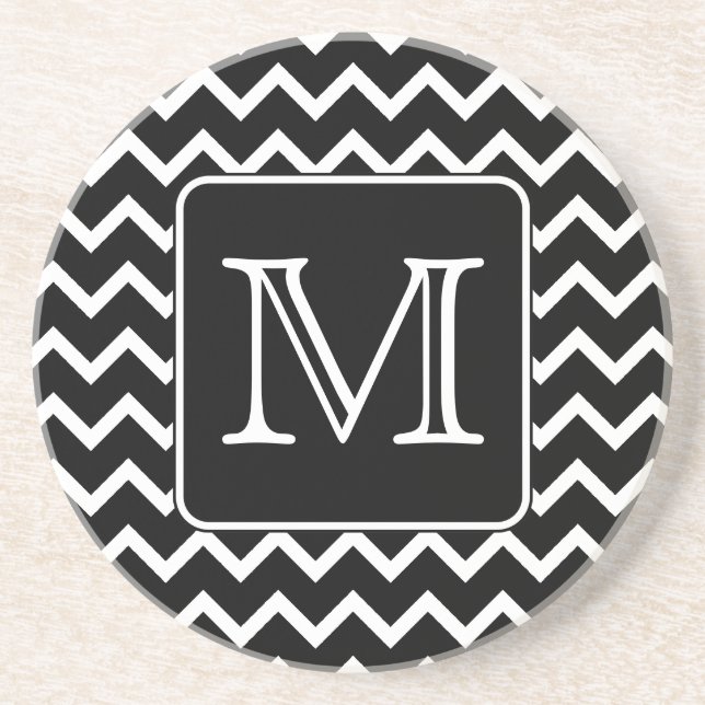 Svartvit sparre med den beställnings- monogram.en underlägg (Framsidan)