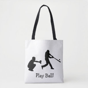 Svartvit Spela upp Boll-basket Iports Tote Bag Tygkasse