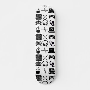 Svartvit spelupplevelse mini skateboard bräda 18,5 cm