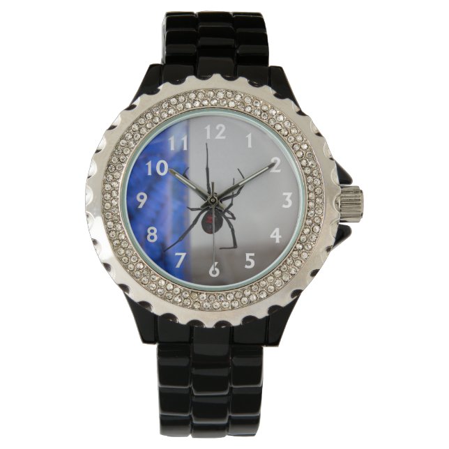 Svartvit spider armbandsur (Framsida)