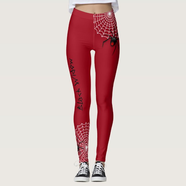 Svartvit spider  leggings (Framsida)