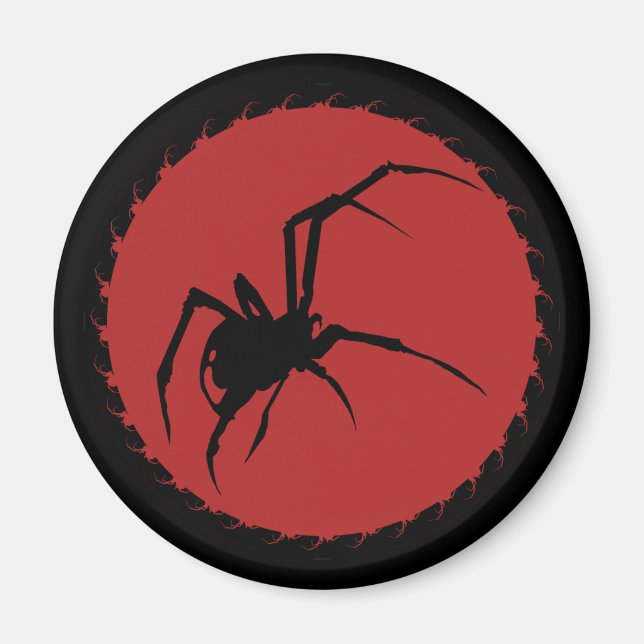 Svartvit spider magnet (Framsidan)