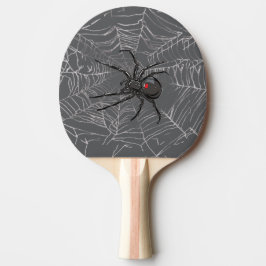 Svartvit spider och Spindelnät Teckning Art Pingisracket