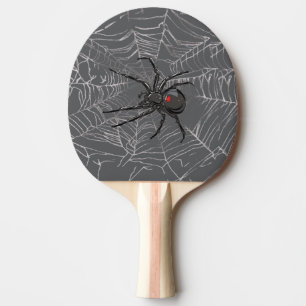 Svartvit spider och Spindelnät Teckning Art Pingisracket