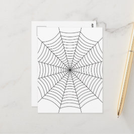 Svartvit spindelnät Halloween mönster Vykort
