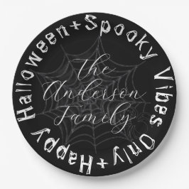 Svartvit Spindelnät Modern Happy halloween