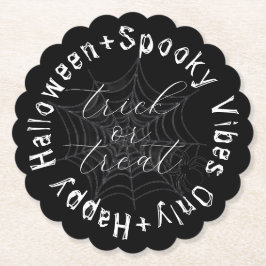 Svartvit Spindelnät Modern Happy halloween Underlägg Papper