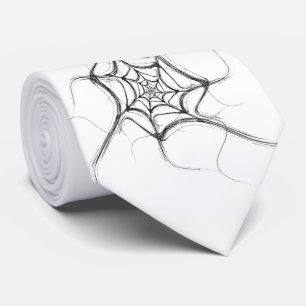Svartvit Spindelnät Necktie Slips