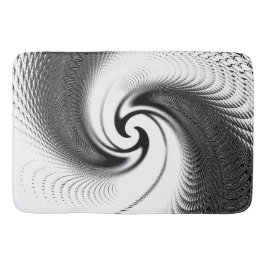 Svartvit spiral badrumsmatta
