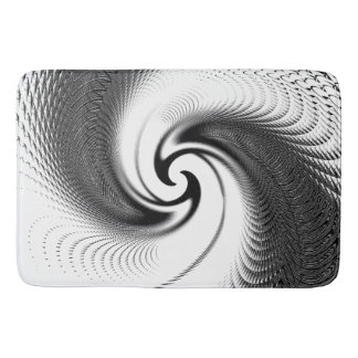 Svartvit spiral badrumsmatta