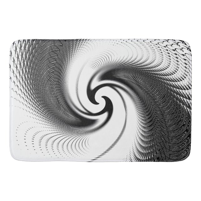 Svartvit spiral badrumsmatta (Framsidan)