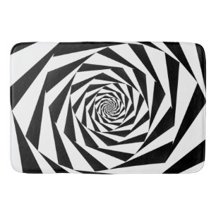 Svartvit spiral badrumsmatta