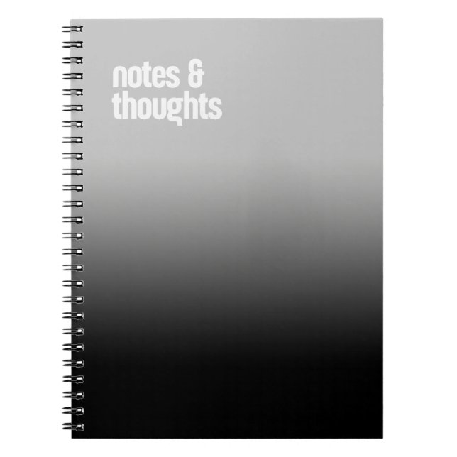 Svartvit Spiral - "Notes & Think" journal Anteckningsbok (Framsidan)