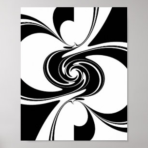 Svartvit spiral poster