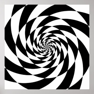 Svartvit Spiral Poster
