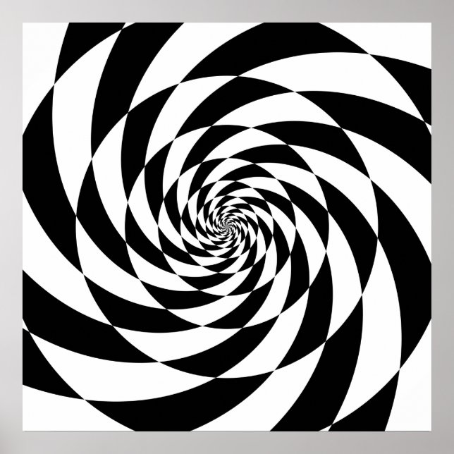 Svartvit Spiral Poster (Framsidan)