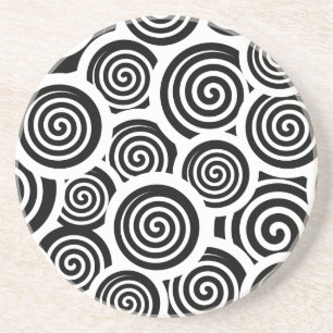Svartvit spiral-vektor mönster underlägg