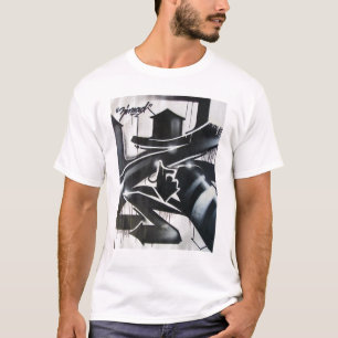 SVARTVIT SPRAYPAINT GRAFFIT Z T-TRÖJA FÖR ZIMAD T SHIRT