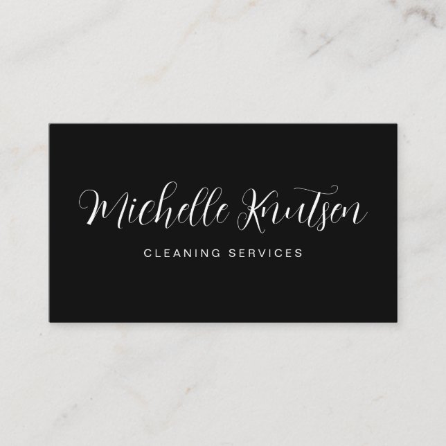 Svartvit Städning för professionell House-tjänst Visitkort (Framsida)