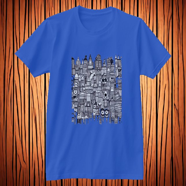 Svartvit stadskonst | AI Art T Shirt (Skapare uppladdad)