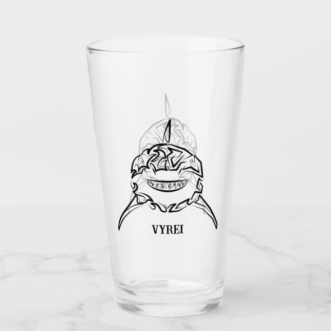 Svartvit stamaktig Underbar vithaj Glaskopp (Framsida)