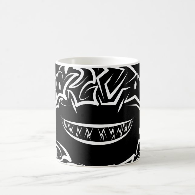 Svartvit stamaktig Underbar vithaj Kaffemugg (Center)