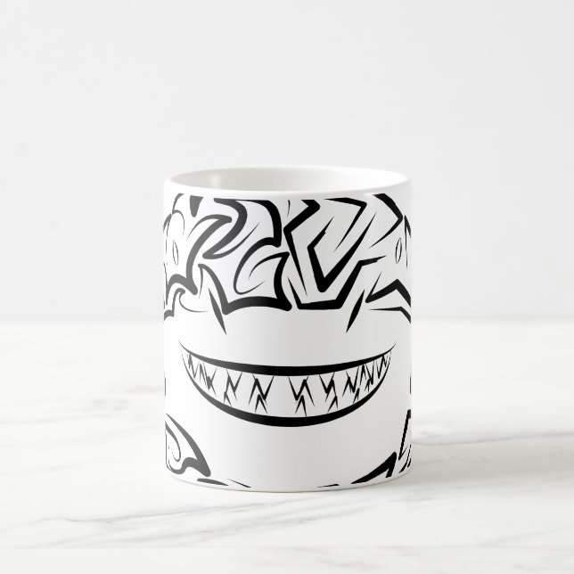 Svartvit stamaktig Underbar vithaj Kaffemugg (Center)