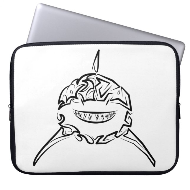 Svartvit stamaktig Underbar vithaj Laptop Fodral (Framsidan)