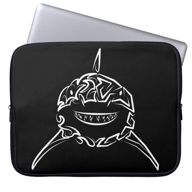 Svartvit stamaktig Underbar vithaj Laptop Fodral (Framsidan)