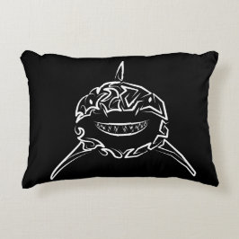 Svartvit stamaktig Underbar vithaj Prydnadskudde