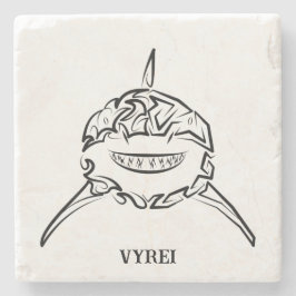 Svartvit stamaktig Underbar vithaj Stenunderlägg