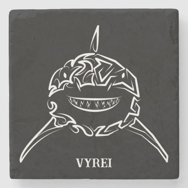 Svartvit stamaktig Underbar vithaj Stenunderlägg (Framsidan)