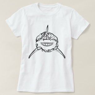 Svartvit stamaktig Underbar vithaj T Shirt