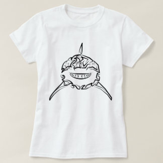 Svartvit stamaktig Underbar vithaj T Shirt