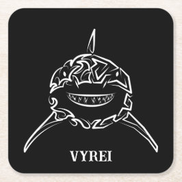 Svartvit stamaktig Underbar vithaj Underlägg Papper Kvadrat