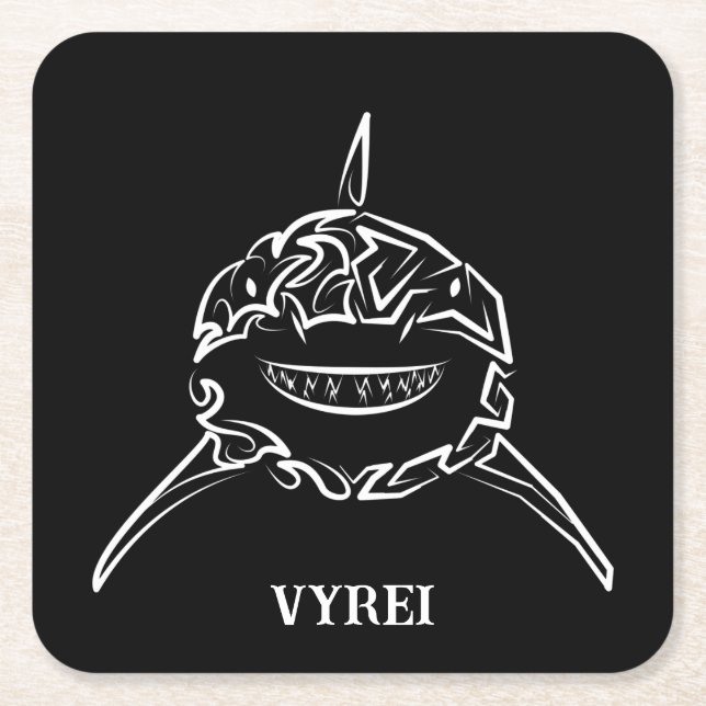 Svartvit stamaktig Underbar vithaj Underlägg Papper Kvadrat (Framsidan)