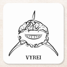 Svartvit stamaktig Underbar vithaj Underlägg Papper Kvadrat