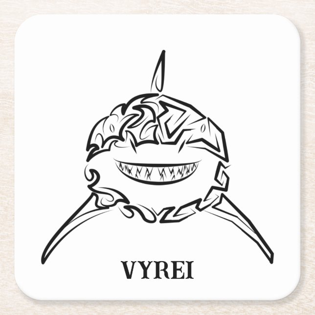 Svartvit stamaktig Underbar vithaj Underlägg Papper Kvadrat (Framsidan)