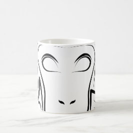 Svartvit stamapa kaffemugg