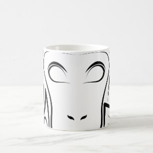 Svartvit stamapa kaffemugg