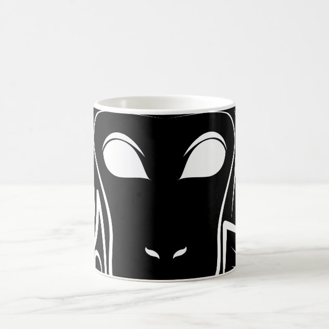 Svartvit stamapa kaffemugg (Center)