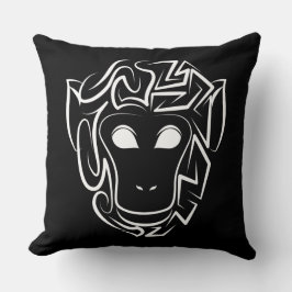 Svartvit stamapa kudde