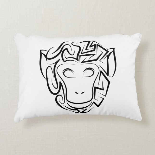 Svartvit stamapa prydnadskudde (Framsidan)