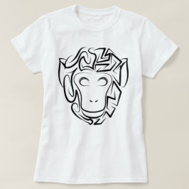 Svartvit stamapa t shirt