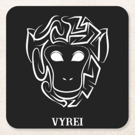 Svartvit stamapa underlägg papper kvadrat