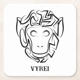 Svartvit stamapa underlägg papper kvadrat